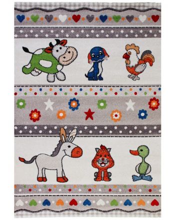 Alfombra niños Zoo Beige