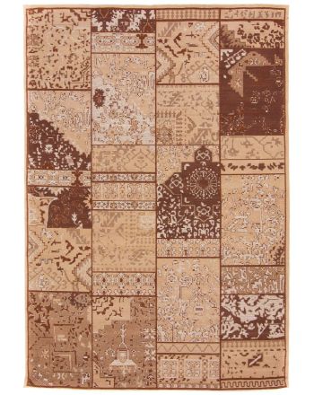 Alfombra de tejido Kilim Patchwork Sofi Beige