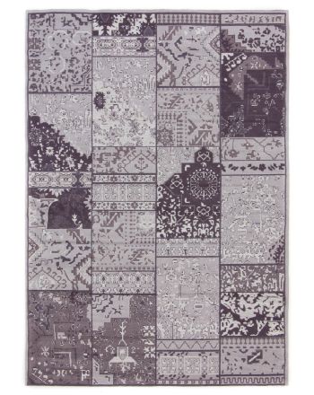 Alfombra de tejido Kilim Patchwork Sofi Negro