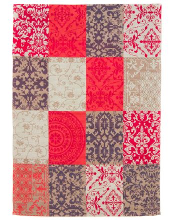 Alfombra de tejido Kilim Patchwork Lina Rojo