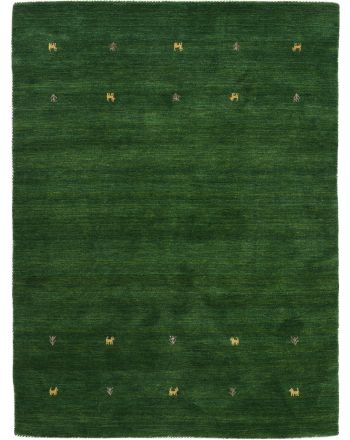 Alfombra de lana Gabbeh Uni Verde