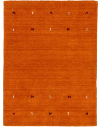 Alfombra de lana Gabbeh Uni Naranja