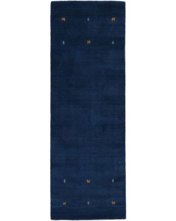 Alfombra de lana Gabbeh Uni pasillo Azul