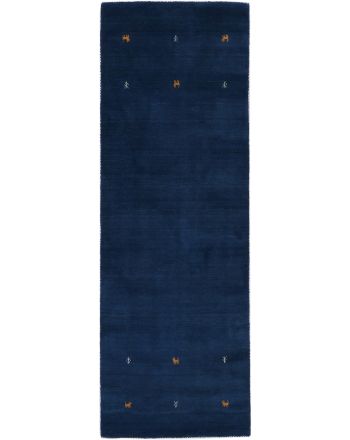 Alfombra de lana Gabbeh Uni pasillo Azul