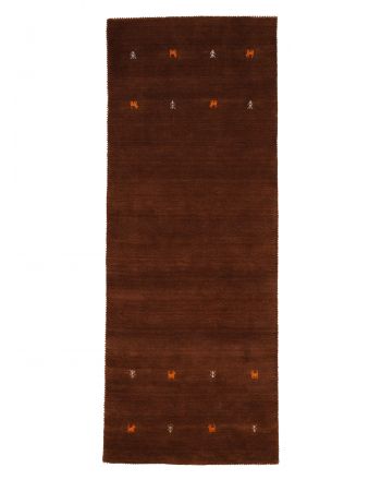 Alfombra de lana Gabbeh Uni pasillo Marrón