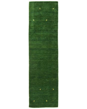 Alfombra de lana Gabbeh Uni pasillo Verde