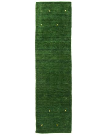 Alfombra de lana Gabbeh Uni pasillo Verde