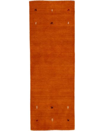 Alfombra de lana Gabbeh Uni pasillo Naranja