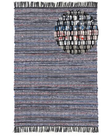 Alfombra de tejido Kilim Chindi Schwarz