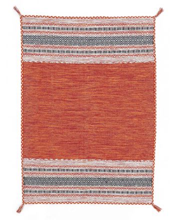 Alfombra de tejido Kilim Azizi Naranja