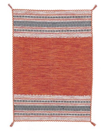 Alfombra de tejido Kilim Azizi Naranja