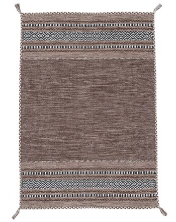 Alfombra de tejido Kilim Azizi Marrón