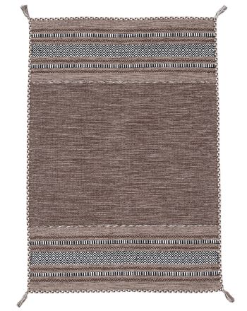 Alfombra de tejido Kilim Azizi Marrón