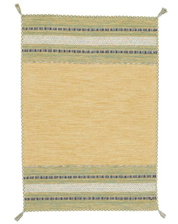 Alfombra de tejido Kilim Azizi Amarillo