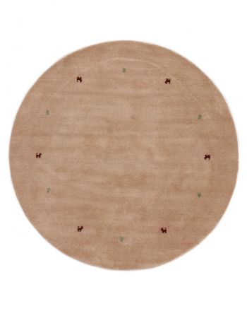 Alfombra de lana Gabbeh Uni redondo Beige