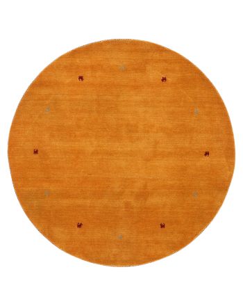 Alfombra de lana Gabbeh Uni redondo Amarillo