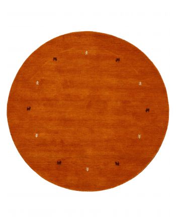 Alfombra de lana Gabbeh Uni redondo Naranja