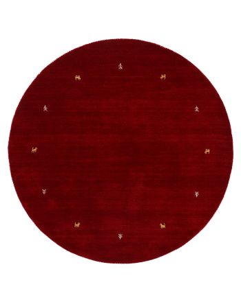 Alfombra de lana Gabbeh Uni redondo Rojo