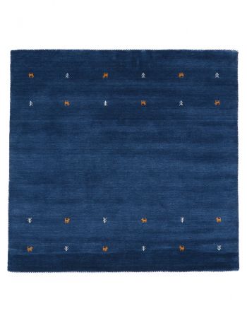 Alfombra de lana Gabbeh Uni Azul