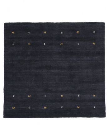 Alfombra de lana Gabbeh Uni Negro