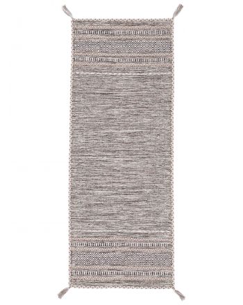 Alfombra de tejido Kilim Azizi pasillo Beige