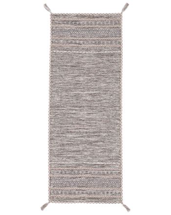 Alfombra de tejido Kilim Azizi pasillo Beige