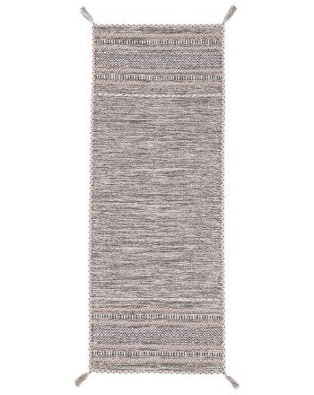 Alfombra de tejido Kilim Azizi pasillo Beige