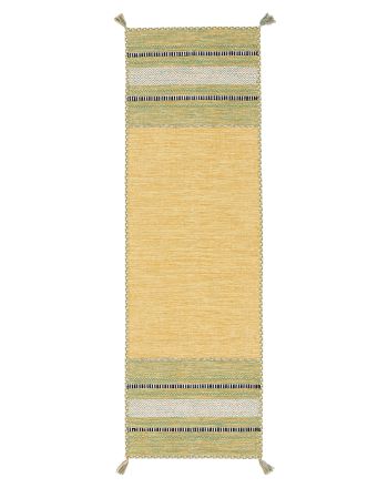 Alfombra de tejido Kilim Azizi pasillo Amarillo