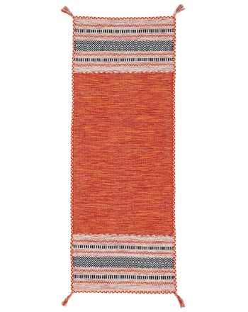 Alfombra de tejido Kilim Azizi pasillo Naranja