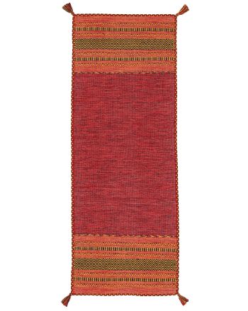 Alfombra de tejido Kilim Azizi pasillo Rojo