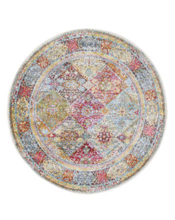 Alfombra Vintage Harleen redondo Multicolor
