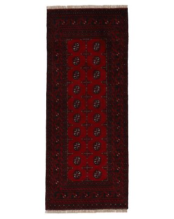 Alfombra Afghan Akhche pasillo Rojo