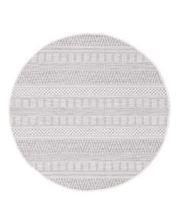 Alfombra de exterior & interior Boho redondo Beige