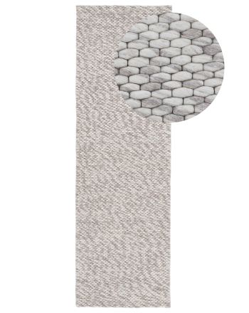 Alfombra de lana Sina pasillo Beige