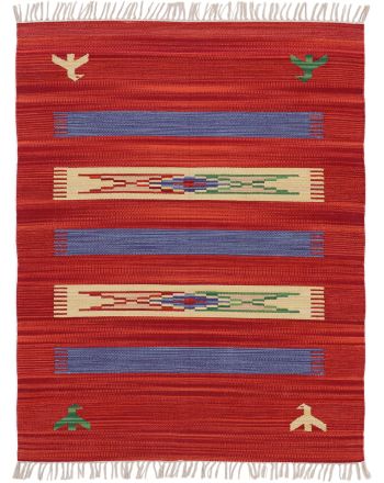 Alfombra de tejido Kilim Dodi Rojo