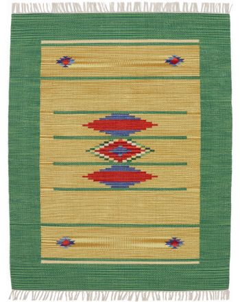 Alfombra de tejido Kilim Nilay Verde