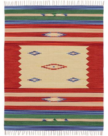 Alfombra de tejido Kilim Mira Rojo