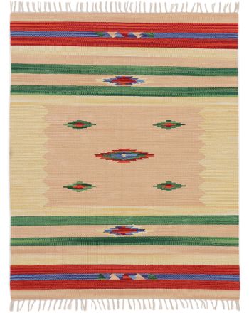 Alfombra de tejido Kilim Mira Beige