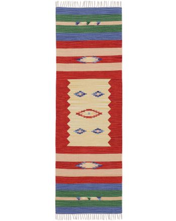 Alfombra de tejido Kilim Mira pasillo Rojo