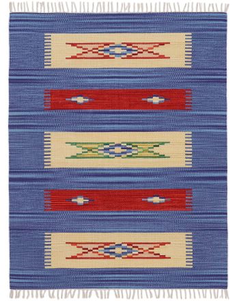 Alfombra de tejido Kilim Tara Azul