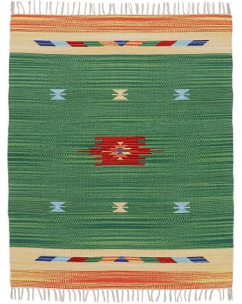 Alfombra de tejido Kilim Amal Verde