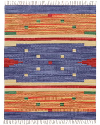 Alfombra de tejido Kilim Amar Azul