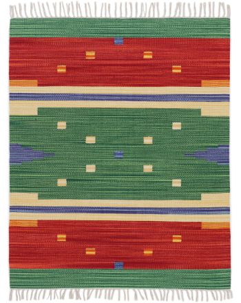 Alfombra de tejido Kilim Amar Verde