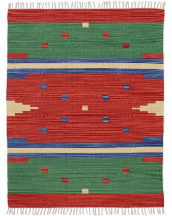 Alfombra de tejido Kilim Amar Rojo