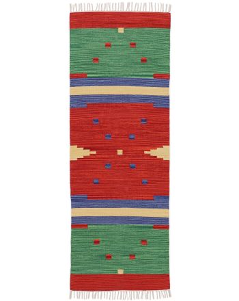 Alfombra de tejido Kilim Amar pasillo Rojo