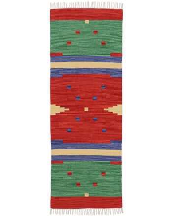 Alfombra de tejido Kilim Amar pasillo Rojo