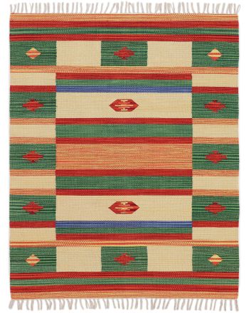 Alfombra de tejido Kilim Mirza Verde