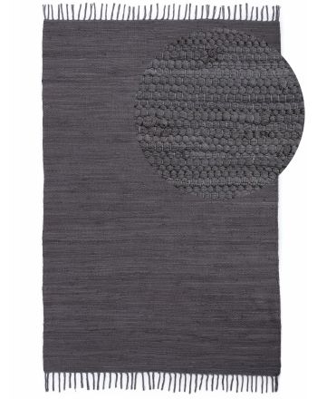 Alfombra de tejido Kilim Chindi Uni Gris