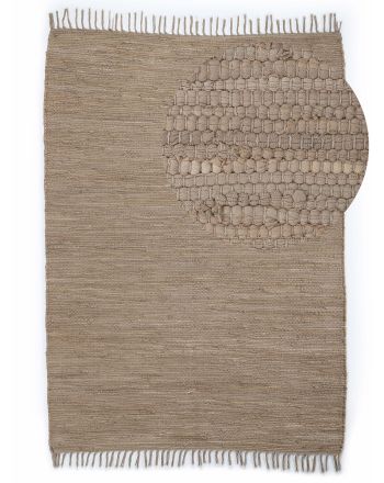 Alfombra de tejido Kilim Chindi Uni Taupe