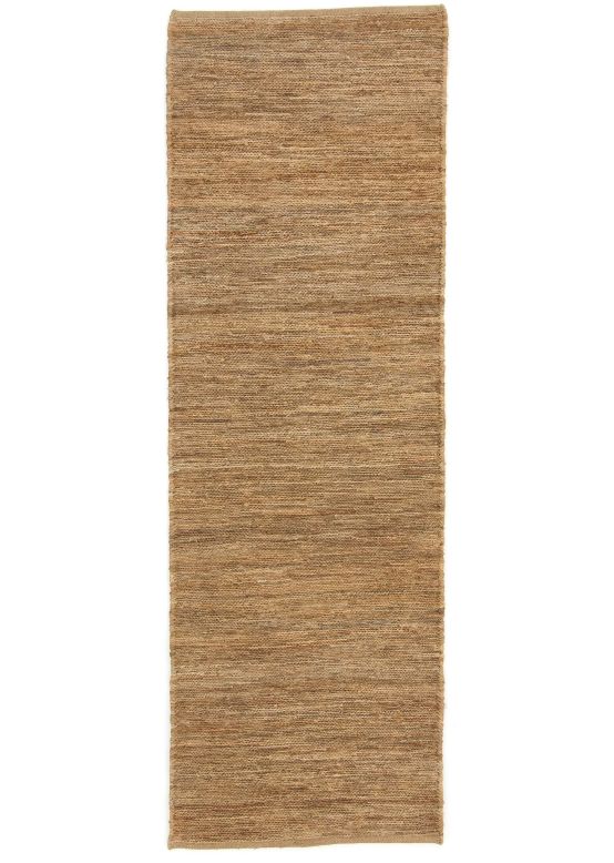 Alfombra de tejido Kilim Yute pasillo Beige